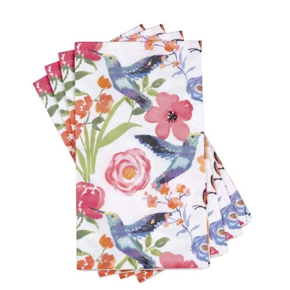 Pastel Floral Spring Themed Guest Towel Hostess Napkins, Set of 3 Pkgs (14 ea)